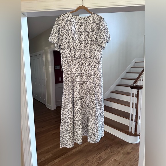 NWT Club Monaco Long White Patterned Dress - Picture 3 of 4